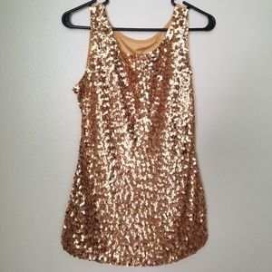 Gold Sequin Tank Top